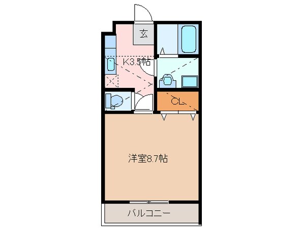 津駅 徒歩28分 1階の物件間取画像